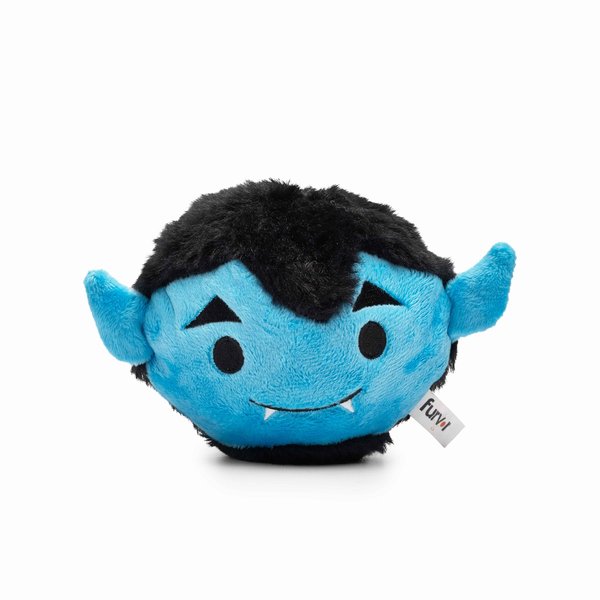Flourish Pets 2 in 1 Halloween Dog Chew Toys for Aggressive Chewers | Non-Toxic BPA Free Double Stitched Soft Fabric Exterior Dog Toys | Long-Lasting Dog Plush Toys – Dracula (4”)
