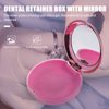 Healifty Portable Dental Retainer Box Dental Braces Case Practical Invisible Denture Case Dental Mouth Guard Case with Mirror Oral Care Box ( Rose Gold ), 8.7X2.7CM, (DGEE10L45J14VMRTTB7AH3)