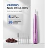 AIRSEE Portable Nail Drill USB Electric File 20000 RPM Adjustable Speed Direction Professional Manicure Pedicure E File Kit with 6 Bits 26 Sanding Bands for Acrylic Gel Polishing Buffing Shaping N14