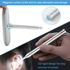 Earwax Removal Kit 5 Pcs, Ear Wax Cleaning Tool Set, Ear Pick with LED Light USB Charging, Stainless Steel Ear Curette, Earwax Tweezer, Ear Canal Dilator, Ear Wax Remover Tool with Storage Box