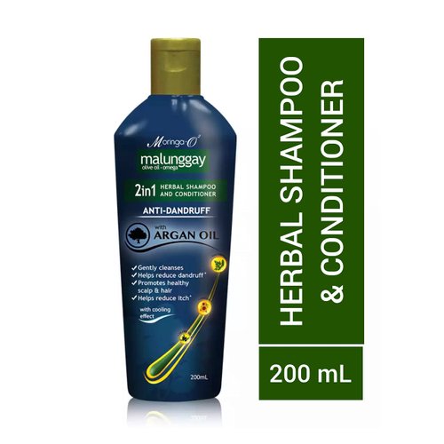 Moringa-O2 Herbal Anti-Dandruff Shampoo & Conditioner with Argan Oil 2-in-1, 200mL