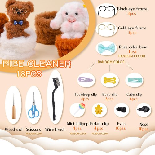 UzecPk 77 PCS 39.37 Inches Pipe Cleaners Extra Thick Jumbo Fur Pipe Cleaners Craft Chenille Stems Thick Pipe Cleaner Craft Supplies Pipe Cleaners for DIY Craft Supplies Decorations (Multicolored)