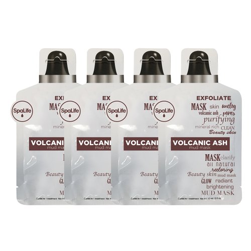 Spa life Exfoliate Unclog Purifying Mineral Rich Clean Beauty Mud Mask 4 pack (VOLCANIC ASH, MUD MASK)