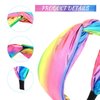 GAFATORY Glitter Knotted Headbands for Women Fashion Hairband Metallic Headband Dazzle Headbands for Womens Wide Glitter Gradient Hair Band for Girls Shiny Hair Accessories for Club Outfit