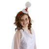 Cocktail Springy Santa Headband - Velvet Fabric with Faux Fur and Red Spring Pom, Costume Accessory Standard