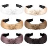 YISSION Knotted Satin Headbands for Women - 6PCS Fashionable Non-Slip Top Knot Hair Accessories in Black, White, and Neutral Shades