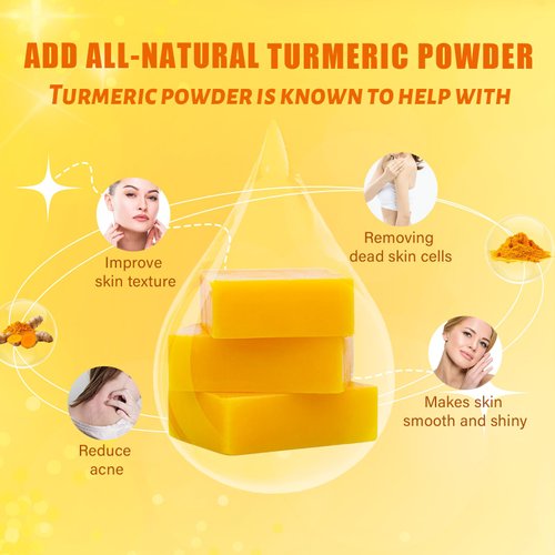 Umpeimvon 3 Pack Turmeric Soap Bar for Face & Body Cleanser, Organic Turmeric Soap, Smooth Skin and Moisturizing, All Natural Tumeric Soap, Handmade Turmeric Face Soap Ginger Soap, 3.53oz × 3