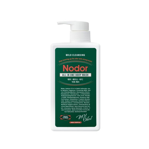 NODOR All-in-One Body Wash 460ml/15.55fl.oz. Body odor removal, Cooling effect, Mild cleansing, Long-lasting citrus scent, All skin types, Korean body care, for Sensitive Skin, All Skin Types