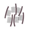 YTBYT 24 Pcs Wig Combs to Secure Wig 6-Teeth Wig Comb Wig Clips with Cloth for Making Wig Caps Wigs (Brown)