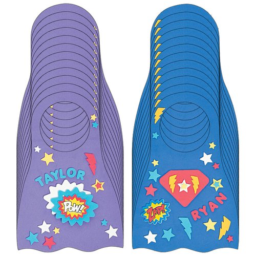 DIY Foam Superhero Door Knob Hanger Kit - Makes 24 - Crafts for Kids and Fun Home Activities