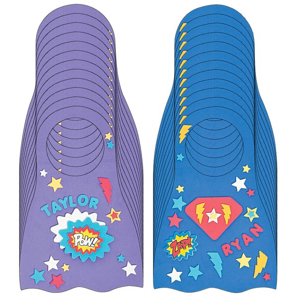 DIY Foam Superhero Door Knob Hanger Kit - Makes 24 - Crafts for Kids and Fun Home Activities