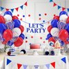 BAUANOOY Red White and Blue Balloons, 60pcs 12 Inch Red White and Blue Decorations with Confetti Balloons for Independence Day Patriotic Anniversary Veterans Day Graduation Birthday Party Decorations
