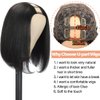 Amella Hair U Part Wig Human Hair Straight Bob Wigs For Black Women 10inch Brazilian Remy Hair Short Bob Human Hair Wigs Clip in U Part Wig Human Hair Extensions Natural Black Color