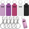 OKAMMY 5 Pcs Chapstick Keychain Lip Balm Holder - Portable Chapstick Holder Key Chain Lip Gloss Holder Keychain with Clip Gift for Women