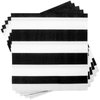 BLUE PANDA 150 Pack Black and White Paper Napkins - Disposable Striped Napkins for Birthday, Baby Shower, Graduation, 6.5x6.5 In