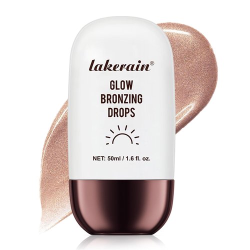 Yeweian Bronzing Drops For Face, Liquid Bronzer Glow Drops, Face Body Shimmer Glow Illuminator, Nourishing Skincare Bronzer Shimmer Oil, Waterproof Moisturizing Body Highlighter(01 Champagne Shimmer)
