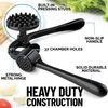 Zulay Kitchen Premium Garlic Press with Soft, Easy to Squeeze Handle - Includes Silicone Garlic Peeler & Cleaning Brush - 3 Piece Garlic Mincer Tool - Sturdy Easy to Clean Garlic Crusher (Black)