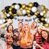 Gold and Black Balloons, 50 PCS 12 Inch Gold Confetti Latex Balloon for Girls Birthday Graduation Anniversary Wedding Party Decorations