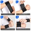 Sumind 4 Pieces Wrist Brace for Carpal Tunnel, Wrist Wrap, Wrist Compression Strap, Tennis Wristband Support, Adjustable Wrist Wrap for Pain Men Women Weightlifting Working out Fitness, Black