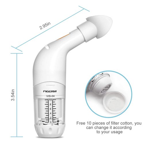 FIGERM Breathing Trainer Inspiratory Expiratory Muscle Trainer Lung Health Fitness Exerciser, Drug Free