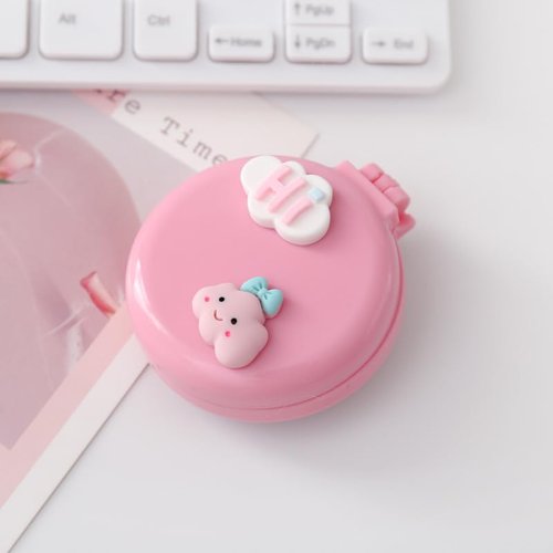 Pink Travel Hair Brush, Pocket Comb with Mini Mirror, Round Folding Pocket Hair Brush Cartoon Shell Folding Hair Brushes for Girls Women, Hair Brushes, Styling Tools and Appliances (2H980)