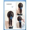 Braided Ponytails Rose Flower Braided Hair Extensions Synthetic Braid Wig with Elastic Hair Band Hairpieces for Women Girls 17.7 Inches Light Brown