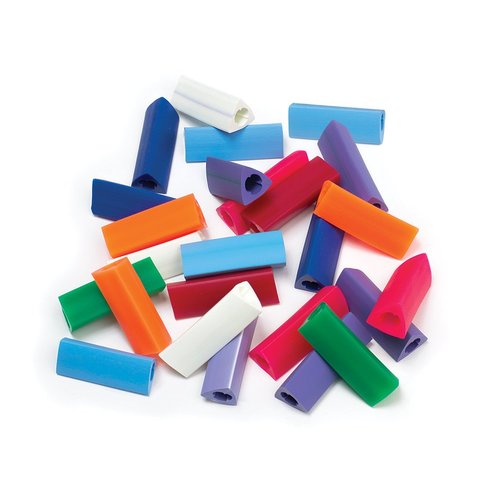 SP Ableware 736060000 Gripper Pencil Grips, Triangular, Assorted Color, Pack of 25