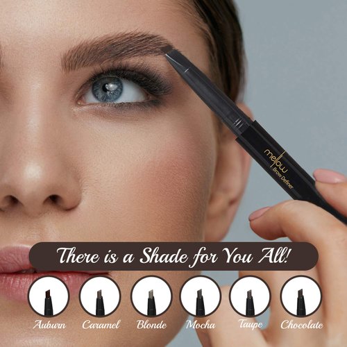 Mellow Cosmetics Brow Definer Eyebrow Pencil | Triangular Tip, Non Greasy, Long Lasting & Easy To Glide | Brow Defining Pen | Professional Eyebrow Makeup | Cruelty Free, Vegan & Paraben Free - Auburn