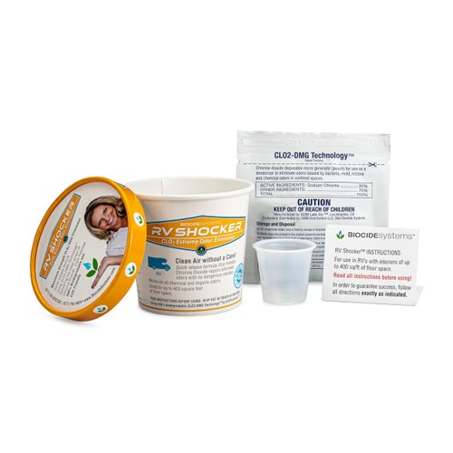 Biocide Systems RV Shocker, Quick Release Odor Eliminator for Camper & Trailer, Eco-Friendly Chlorine Dioxide Odor Bomb for Motorhome Up to 400 Square Feet of Floor Space