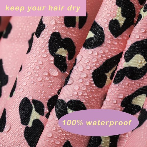 iSPECIAL Shower Cap for Women Long Hair Reusable, Adjustable Shower Caps & Luxury Waterproof Bathing Hair Cap for Women, Elegant Double Layer Shower Caps