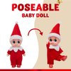 JOYIN 3PCS Christmas Red Tiny Elf Doll Soft Plush Toy Doll for Christmas Decor, Xmas Gift, Xmas Elf Doll Clothing Elf Doll
