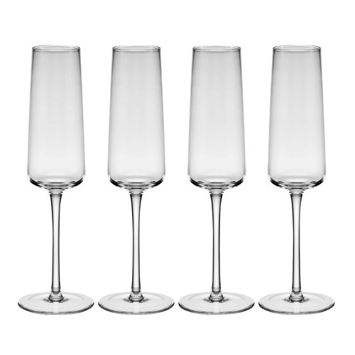 Mikasa Cora Glassware, Set of 4 Flute, Clear