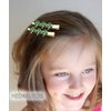 St.Patrick’s Day Hair Clips Crystal Glitter Shamrock Hairpins Green Lucky Leaf Embellished Gold Alligator Hair Clips for Party Gift (2 Pairs Lucky Clover Clips)