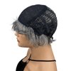 Wiginway Short Straight Wigs 6 inches Pixie Cut with Bangs Layered Synthetic Wigs for Women (Black Mixed Gray)