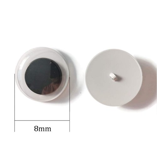 100 Pcs Sew On Googly Wiggle Eyes Button for DIY Crafts Stuffed Plush Dolls Making Scrapbooking Projects (8mm)