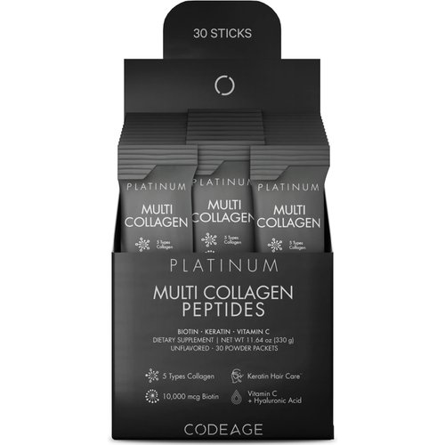 Codeage Multi Collagen and Biotin 10,000 mcg + Vitamin C, B6 &amp; D3, Keratin, Hyaluronic Acid, Niac...
