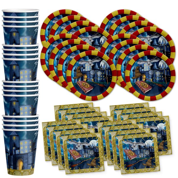 Wizard Castle Birthday Party Supplies Set Plates Napkins Cups Tableware Kit for 16