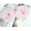 Faux Fur Hair Scrunchies, Pom Pom Hair Tie Furry Hair Bands with Faux Rabbit Fur Fluffy Elastic Hair Bobbles Ponytail Holders Girls Women Hair Accessories (pink)
