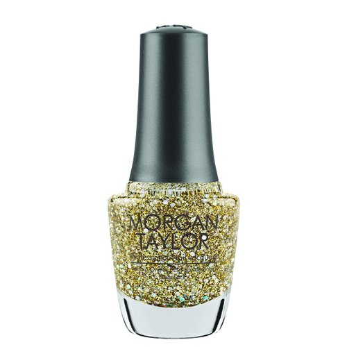 Morgan Taylor Nail Lacquer (All That Glitters Is Gold) Gold Sparkle Nail Polish, Finger Nail Polish, Long Lasting Nail Polish, Gold Nail Lacquer, Finger Nail Polishes, 5 ounce