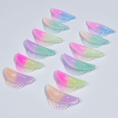 PERMANIA Lash Lift Pads, 12 Piece/6 Sizes Liquid Silicone Lash Lift Rods with 'C' Curl Super Soft & Sticky Extreme Eyelash Curler DIY Makeup Beauty Tool (Colorful)