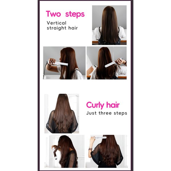 Travel Curling Iron Curling Iron Lets You use it Anywhere, straightening or Curling (Black)