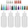Xmasir Jagua Henna Applicator Bottles Kit for Tattoo Body Paint,Multi Purpose Precision Applicator Set 4 Pcs 1 Oz. Henna Bottle with 4 Pcs Caps 16 Pcs Needle Tips Sizes