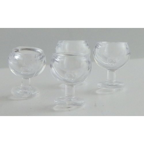 Melody Jane Dolls Houses House Miniature 1:24 Scale Dining Room Accessory 4 Wine Glasses