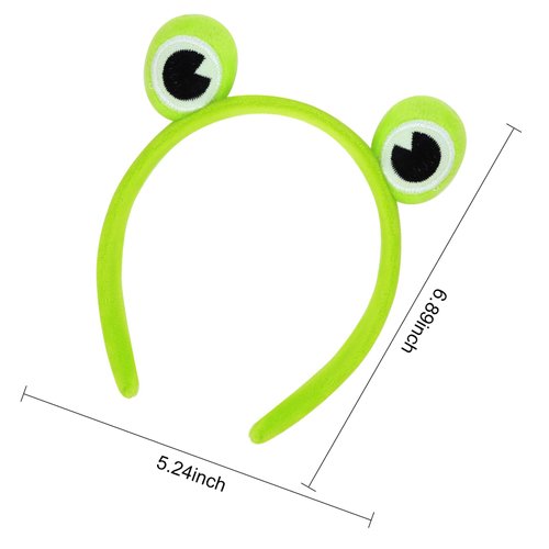 GAFATORY Frog Eyes Green Headband for Girls Cute Spa headband for Women Animal Headband for Makeup Hair Band Cosplay Costume Zoo Gifts Halloween Headband Funny Jungle Headbands for Skincare