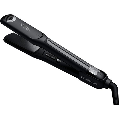 Black Titanium Flat Iron, 450°F Max - Regis DESIGNLINE, Powered by Croc- Professional Hair Iron Straightener with Auto Shut Off