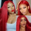 Red Bundles Human Hair Red Straight Bundles Burgundy Human Hair Bundles Mixed Length 3 Bundles 26 28 30 Inch Brazilian Unprocessed Virgin Human Hair Extensions For Woman