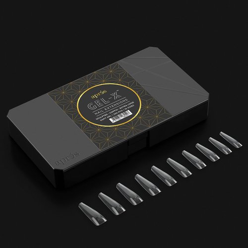 Apres Gel-X Tips Nail Extensions Sculpted Coffin Extra Long Soft Gel | 250 Pcs | 10 Sizes