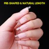 Makartt Medium Short Square Nail Tips-120pcs Full Cover Fake Nails,Half Matte Pre-shape Gel Acrylic Nails, Nail Extension Home DIY Salon Nails 12 Sizes