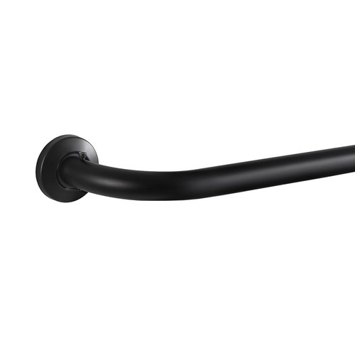 Eclipse Clinton Curtain Rods, Black Out Curtain Rod, 5/8 Inch Blackout Wrap Around Adjustable Curtain Rod, Curtain Rods For Windows 28 to 48 Inch, Matte Black Curtain Rod