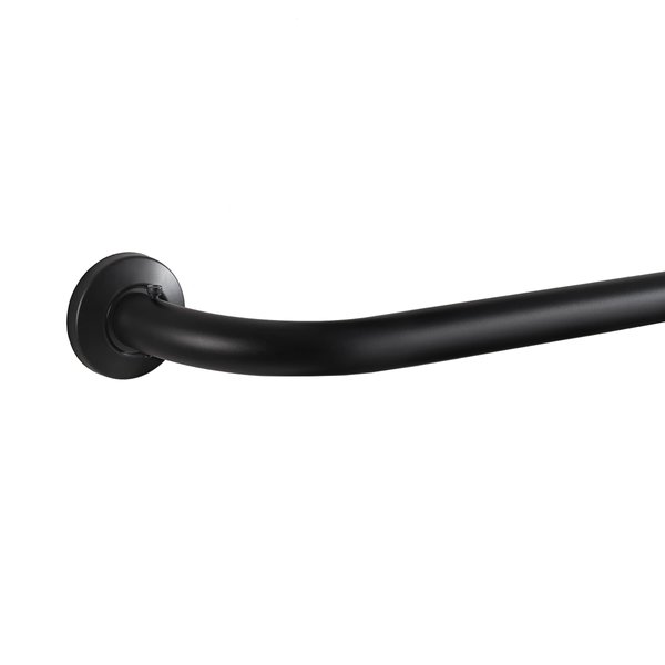 Eclipse Clinton Curtain Rods, Black Out Curtain Rod, 5/8 Inch Blackout Wrap Around Adjustable Curtain Rod, Curtain Rods For Windows 28 to 48 Inch, Matte Black Curtain Rod